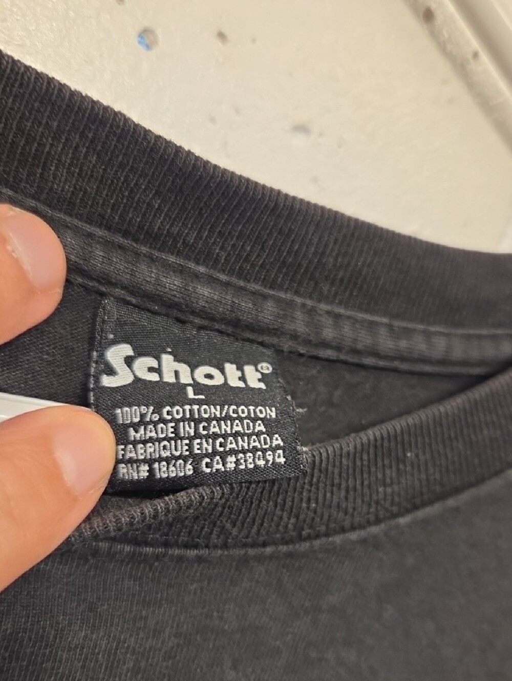 Vintage 2000's Schott NYC Black Long Sleeve Graphic T-Shirt (Large) - Picture 3 of 5